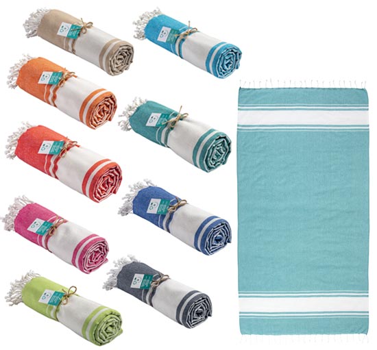 Διαφημιστικά Παρεό Παραλίας BH22406 με εκτύπωση ή με κέντημα το λογότυπό. Πετσέτες παραλίας με τύπωμα το λογότυπο του ξενοδοχείου σας.